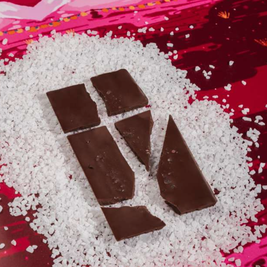 FRUTO DE CACAO Mini 80% cocoa chocolate bar with Nemocón salt