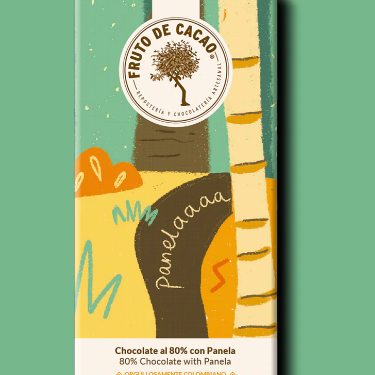 FRUTO DE CACAO Chocolate bar 80% Cocoa with Panela 80g