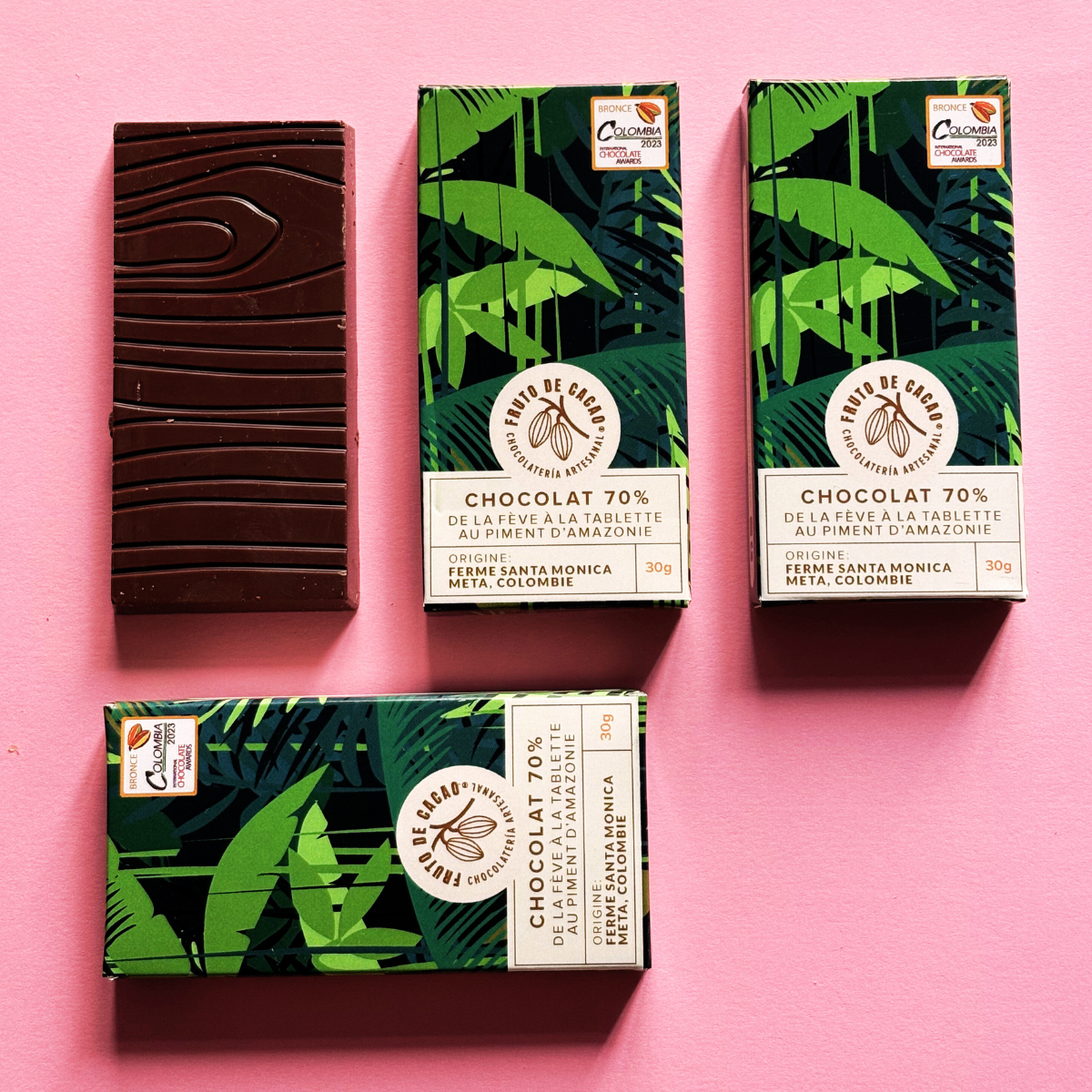 Fruto de Cacao Tablette Chocolat 70% au Piment (30g)