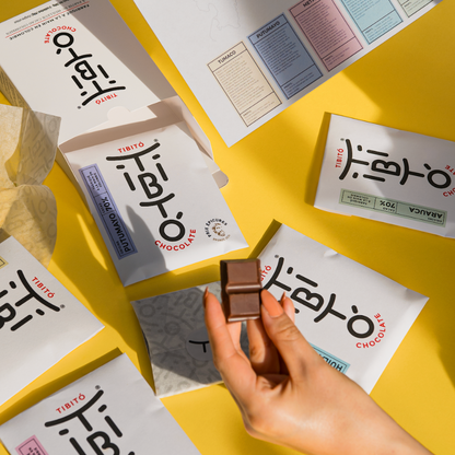Coffret Cadeau Tibitó - 5 tablettes de chocolat noir 70% cacao (5x40g)