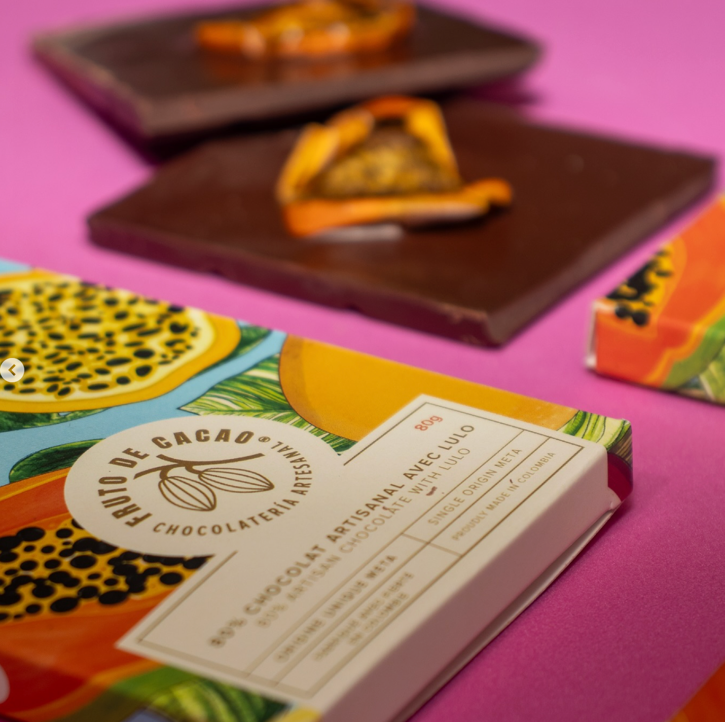 FRUTO DE CACAO Tablette de chocolat 80% cacao avec lulo