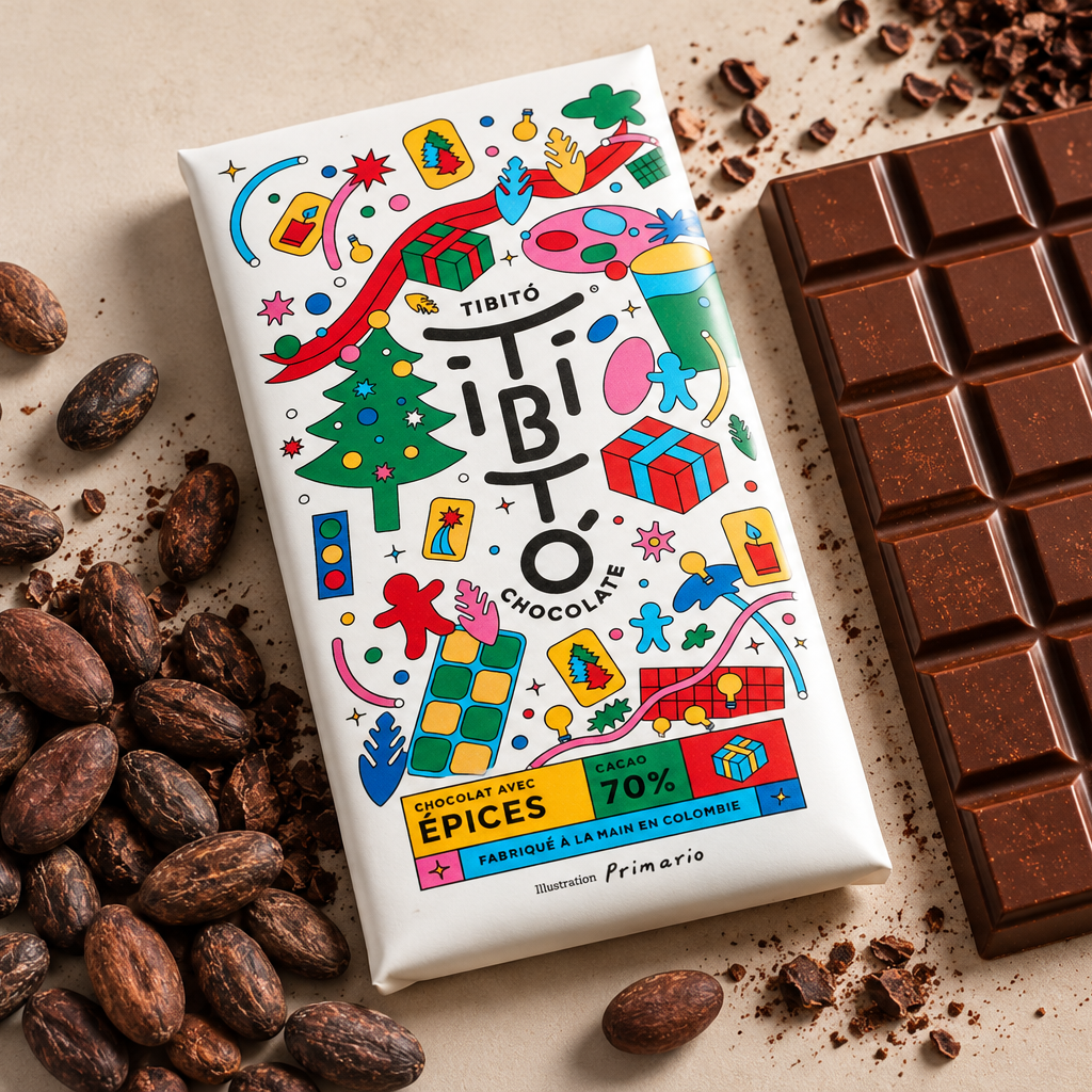 Tibitó Tablette de chocolat aux épices Noel 7à% cacao 80g