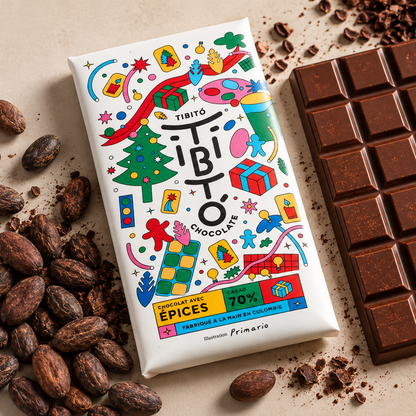 Tibitó Tablette de chocolat aux épices Noel 7à% cacao 80g