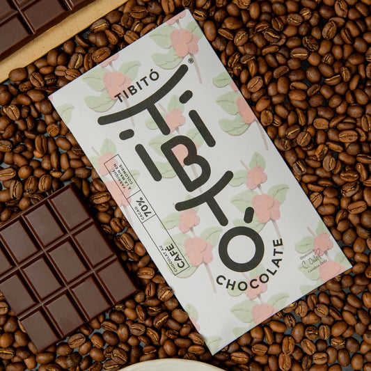 Tibitó tablette de chocolat noir  70% cacao au café 80g