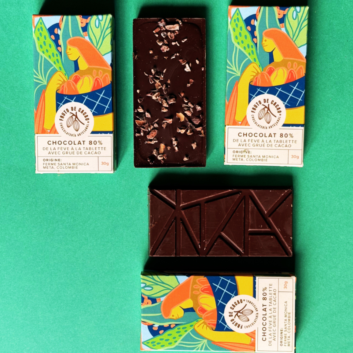 FRUTO DE CACAO Tablette 80% Cacao au Grué de Cacao