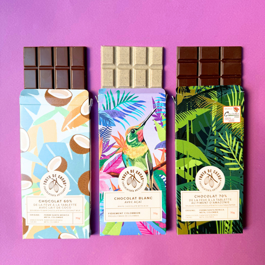 Lot de 3 Tablettes Fruto de Cacao (3x70g)