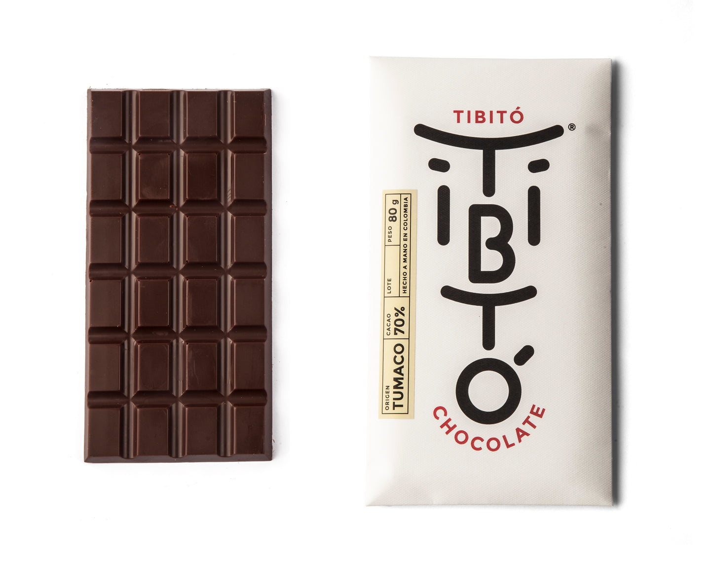 Tibitó TUMACO - tablette de chocolat noir 70% cacao 80g