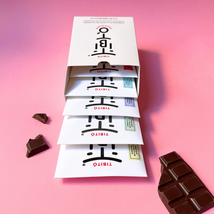 Coffret Cadeau Tibitó - 5 tablettes de chocolat noir 70% cacao (5x40g)