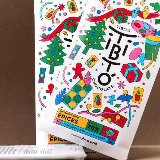 Tibitó Tablette de chocolat aux épices Noel 7à% cacao 80g