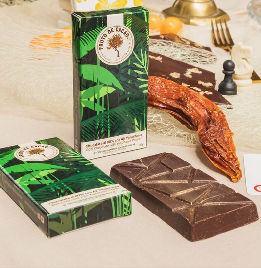 FRUTO DE CACAO Mini Tablette de chocolat 70% cacao au piment de Yuquitania 30g