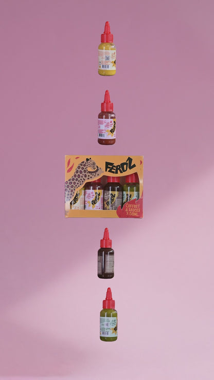 Coffret Découverte FEROZ – 4 Sauces Colombiennes  (4 x 58 ml)